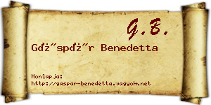 Gáspár Benedetta névjegykártya